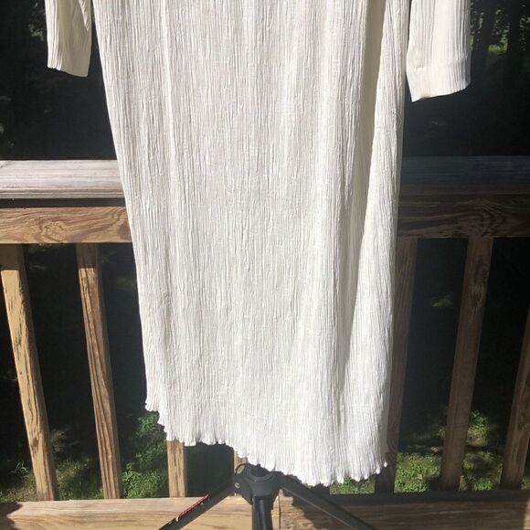 White cream LACE TOP DRESS Sleeveless Size 14 Pit to Pit 18 1/4", Preworn - Picture 5 of 16